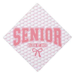 Coquette Pink Bow Graduation Cap Topper