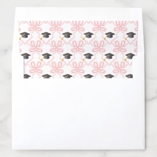 Coquette Pink Bow Graduation Envelope Liner