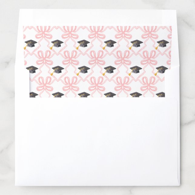Coquette Pink Bow Graduation  Envelope Liner (In Envelope)