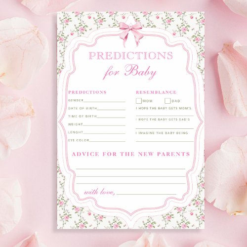Coquette Pink Bow Love Shack Predictions for Baby 