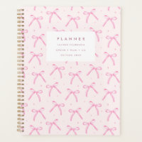 Coquette Pink Bow Modern Planner