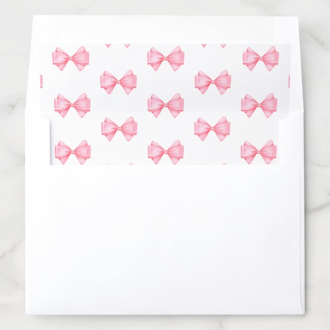 Coquette Pink Bow Pattern Envelope Liner (In Envelope)