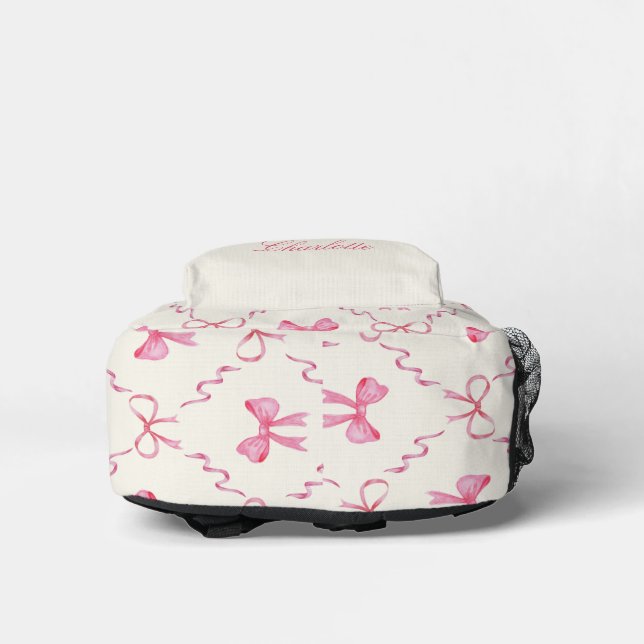 Coquette Pink Bow Printed Backpack | Zazzle display picture 1