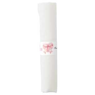 Coquette Pink Bow Ribbon Girl Baby Shower Napkin Bands