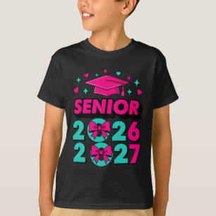 Coquette Pink Bow Senior 2026 2027 Graduation _2  T-Shirt