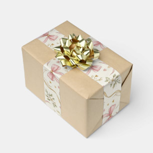 Coquette Pink Bow & Vintage Botanical Ribbon