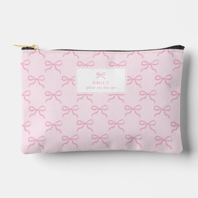 coquette, pink bows  accessory pouch (Front)
