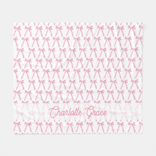 Coquette Pink Bows Baby Girl Personalized Name