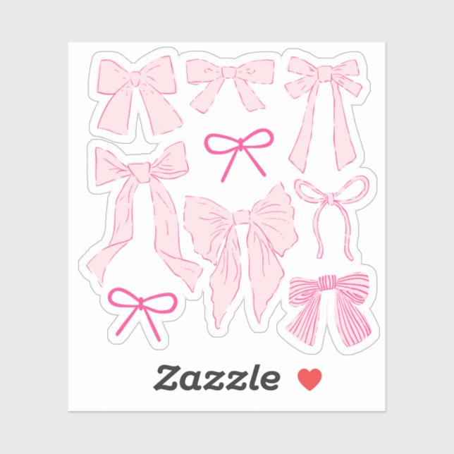 Coquette Pink Bows Romantic Sticker (Sheet)