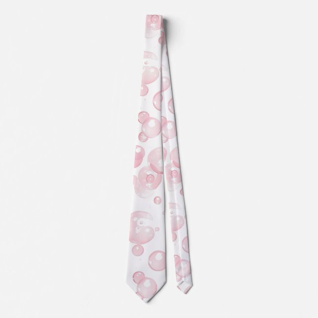 Coquette Pink Bubbles Neck Tie (Front)