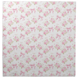 Coquette Pink Cottage Rose  Cloth Napkin