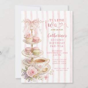 Coquette Pink French Tea Party Birthday Invitation