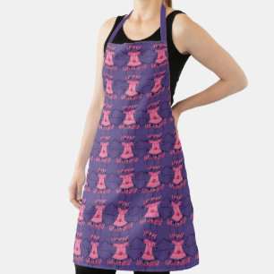 Coquette Pink Ghost Happy Halloween Digital Art Apron