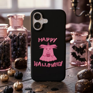 Coquette Pink Ghost Happy Halloween Digital Art iPhone 17 Case