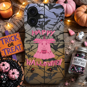 Coquette Pink Ghost Happy Halloween Digital Art iPhone 17 Case
