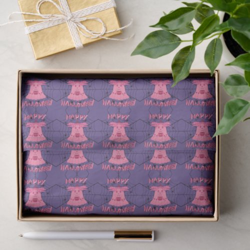 Coquette Pink Ghost Happy Halloween Digital Art Tissue Paper