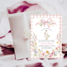Coquette Pink Gingham Silly Goose Baby Shower