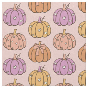 Coquette Pink Halloween Party Girly Pumpkin Preppy Fabric