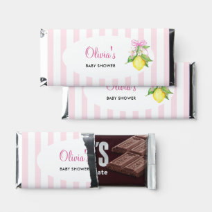 Coquette Pink Lemons Baby Shower Hershey Bar Favors