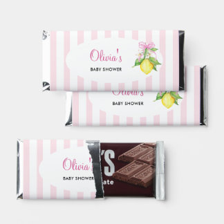 Coquette Pink Lemons Baby Shower Hershey Bar Favors