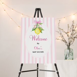 Coquette Pink Lemons Baby Shower Welcome Foam Board