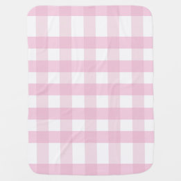 Coquette Pink Plaid Baby Blanket