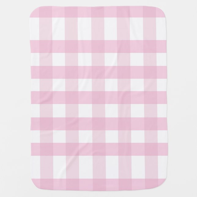 Coquette Pink Plaid Baby Blanket (Front)