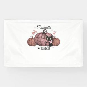 Coquette Pink Pumpkin Cat Classic T-Shirt Banner