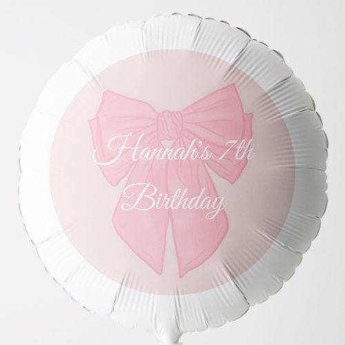 Coquette Pink Ribbon Bow Balloon