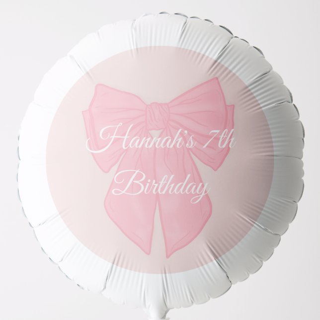 Coquette Pink Ribbon Bow Balloon (Front)