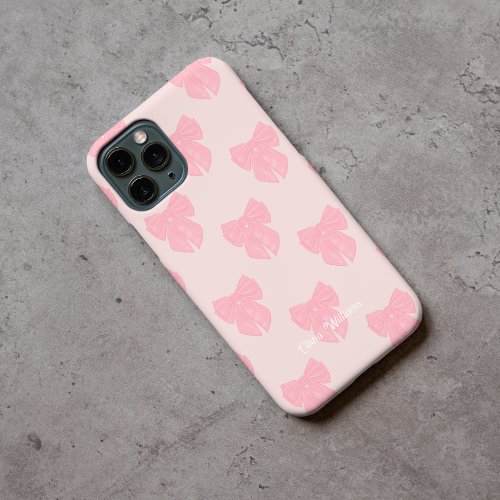 Coquette Pink Ribbon Bow iPhone 15 Pro Max Case