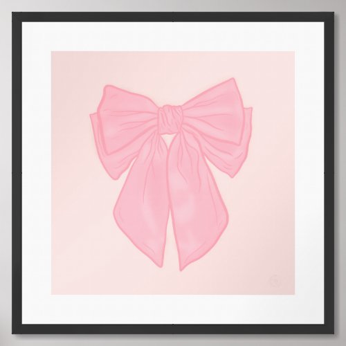 Coquette Pink Ribbon Bow Framed Art