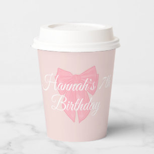 Coquette Pink Ribbon Bow Paper Cups