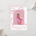 Coquette Pink Ribbon Graduation Announcement | Zazzle