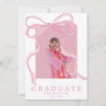 Coquette Pink Ribbon Graduation Announcement | Zazzle