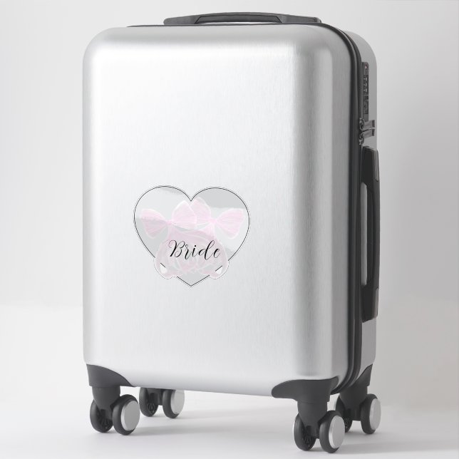 Coquette Pink sheer bow-Bride Sticker (Suitcase)