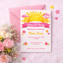 Coquette Pink Watercolor Cloud Theme Baby Shower