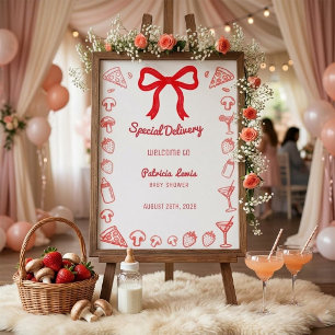 Coquette Pizza Special Delivery Welcome Foam Board