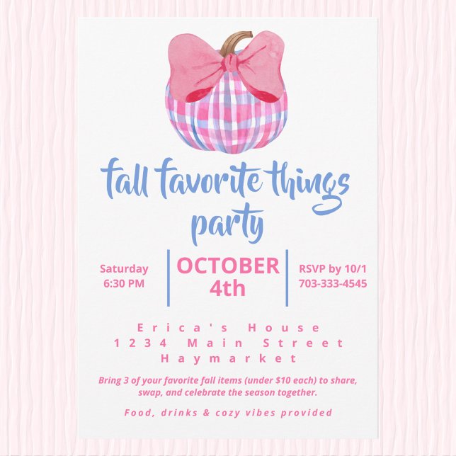 Coquette Plaid Pumpkin Fall Favorite Things Party (Creator Uploaded)