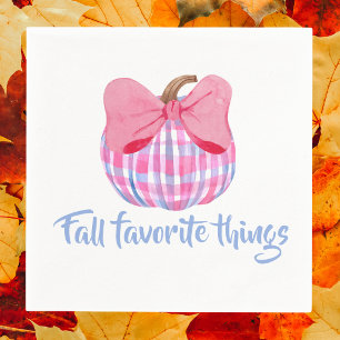 Coquette Plaid Pumpkin Fall Favorite Things Party Napkins