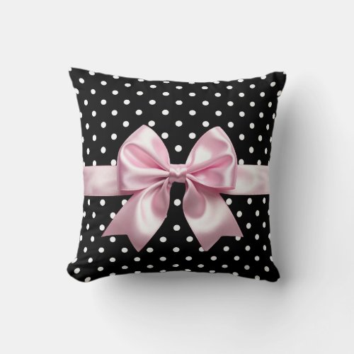 Coquette Polka Dot Throw Pillow