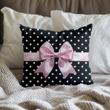 Coquette Polka Dot Throw Pillow