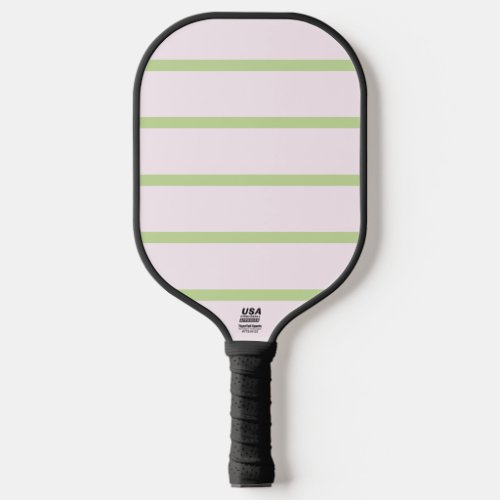 Coquette Preppy Chic Pastel Green And Pink Stripes Pickleball Paddle
