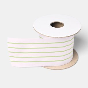 Coquette Preppy Chic Pastel Green And Pink Stripes Satin Ribbon