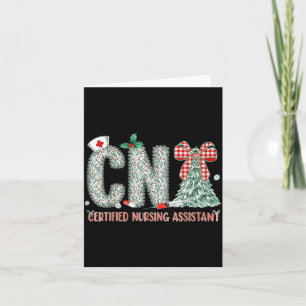 Coquette Preppy Christmas Cna Nurse Christmas Tree Card