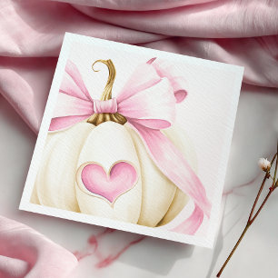 Coquette Pumpkin Pink Baby Shower Napkins