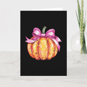 Coquette Pumpkin Pink Bow Fall Y'all Thanksgiving Card