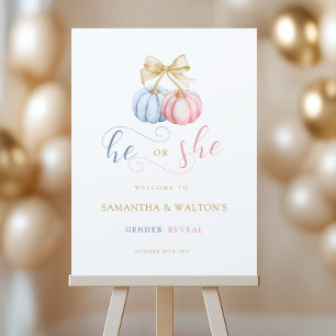 Coquette Pumpkins Gender Reveal Party Foam Board