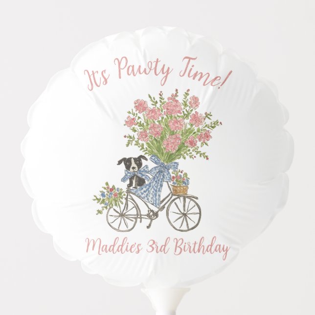 Coquette Puppy Birthday Party Balloons (Front)