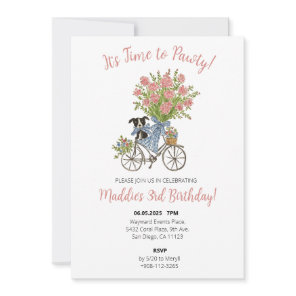 Coquette Puppy Birthday Party Invite